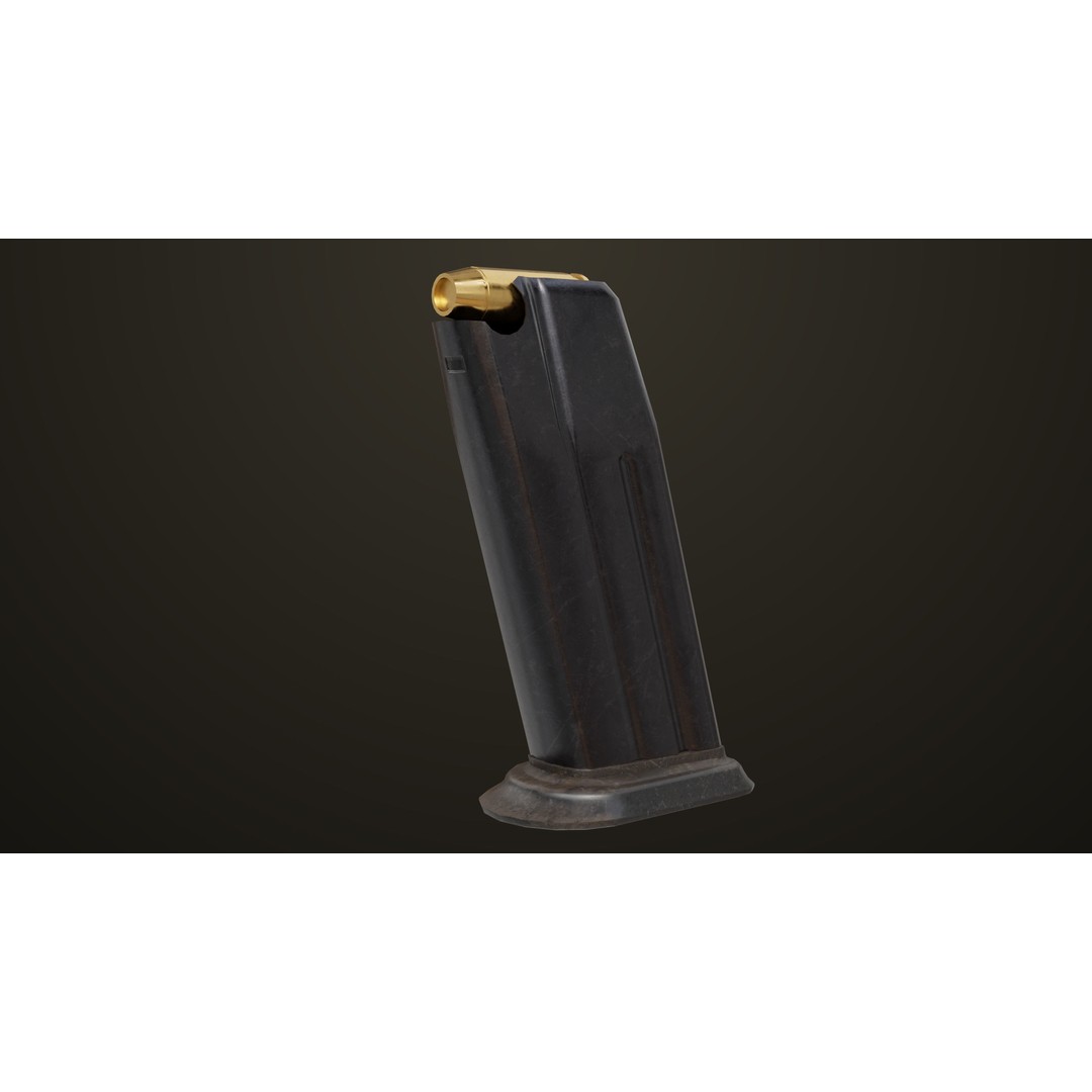 Pistol 06 3D Model – Low Poly PBR Game Asset, FBX, Rigged - View 34