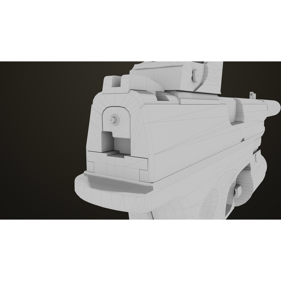 Pistol 06 3D Model – Low Poly PBR Game Asset, FBX, Rigged - View 51