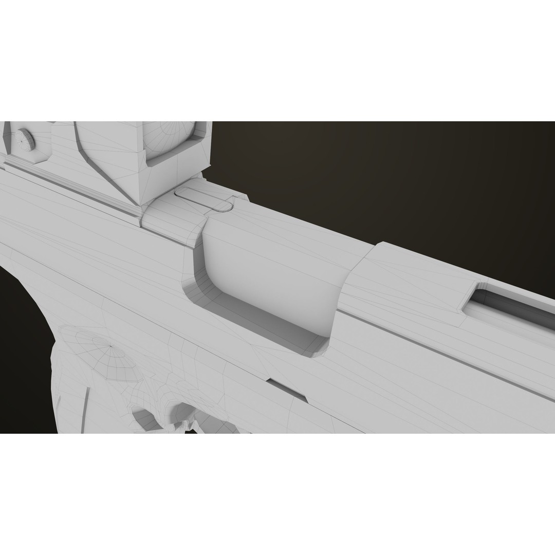 Pistol 06 3D Model – Low Poly PBR Game Asset, FBX, Rigged - View 53