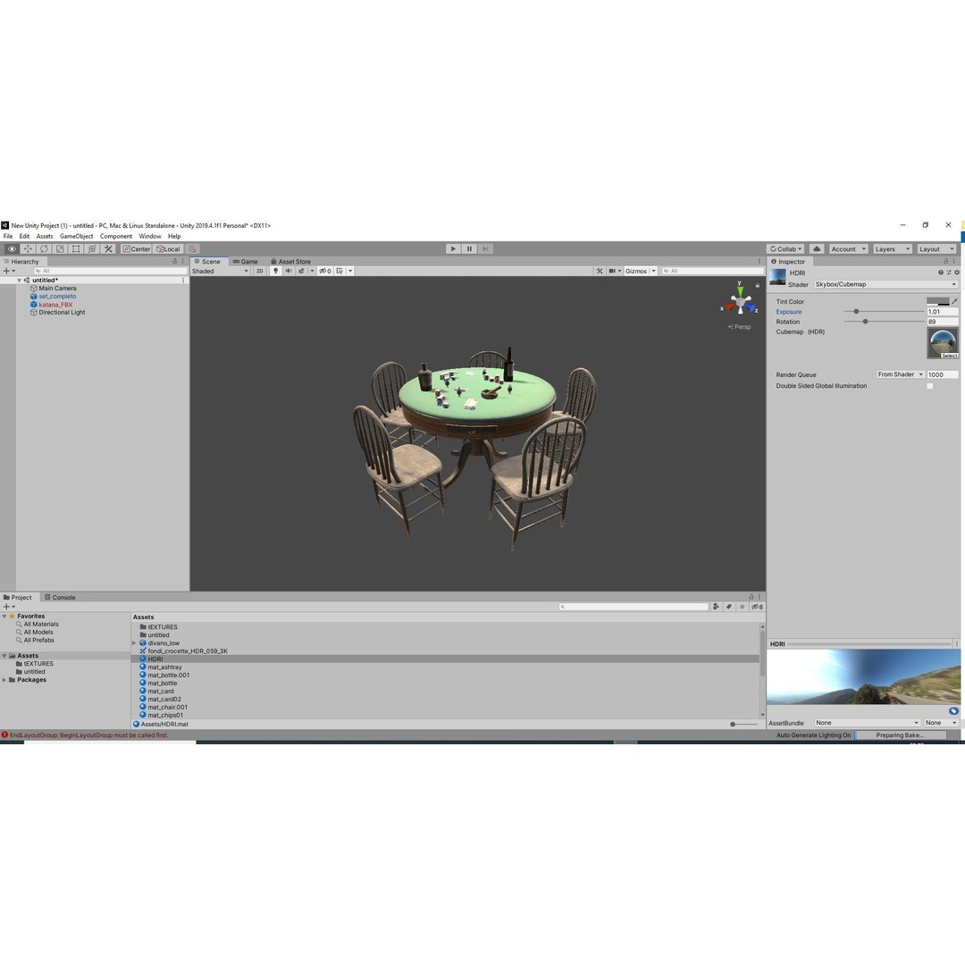 Western Poker Table 3D Model – Low Poly Game Asset, FBX, PBR Textures