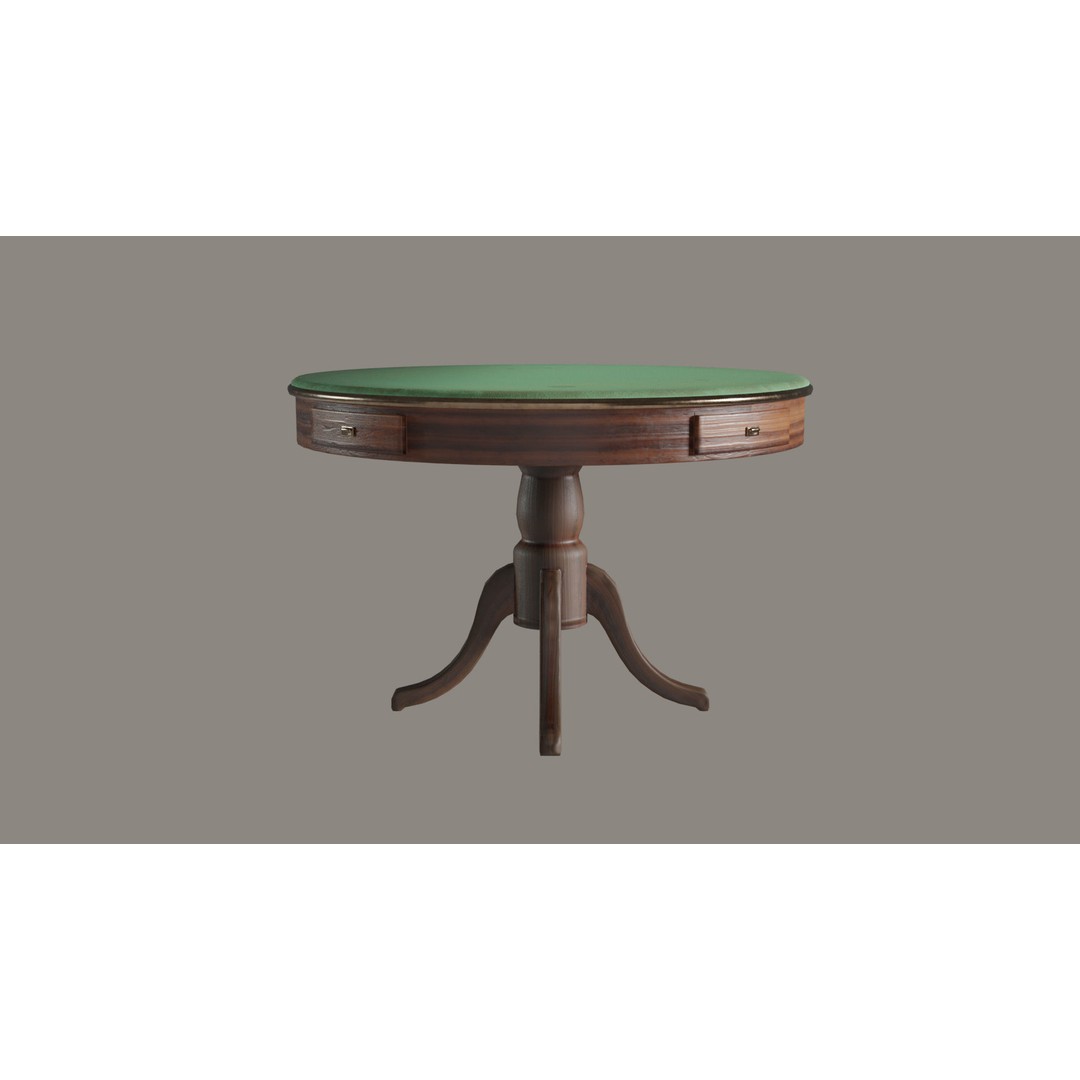 Western Poker Table 3D Model – Low Poly Game Asset, FBX, PBR Textures - View 17