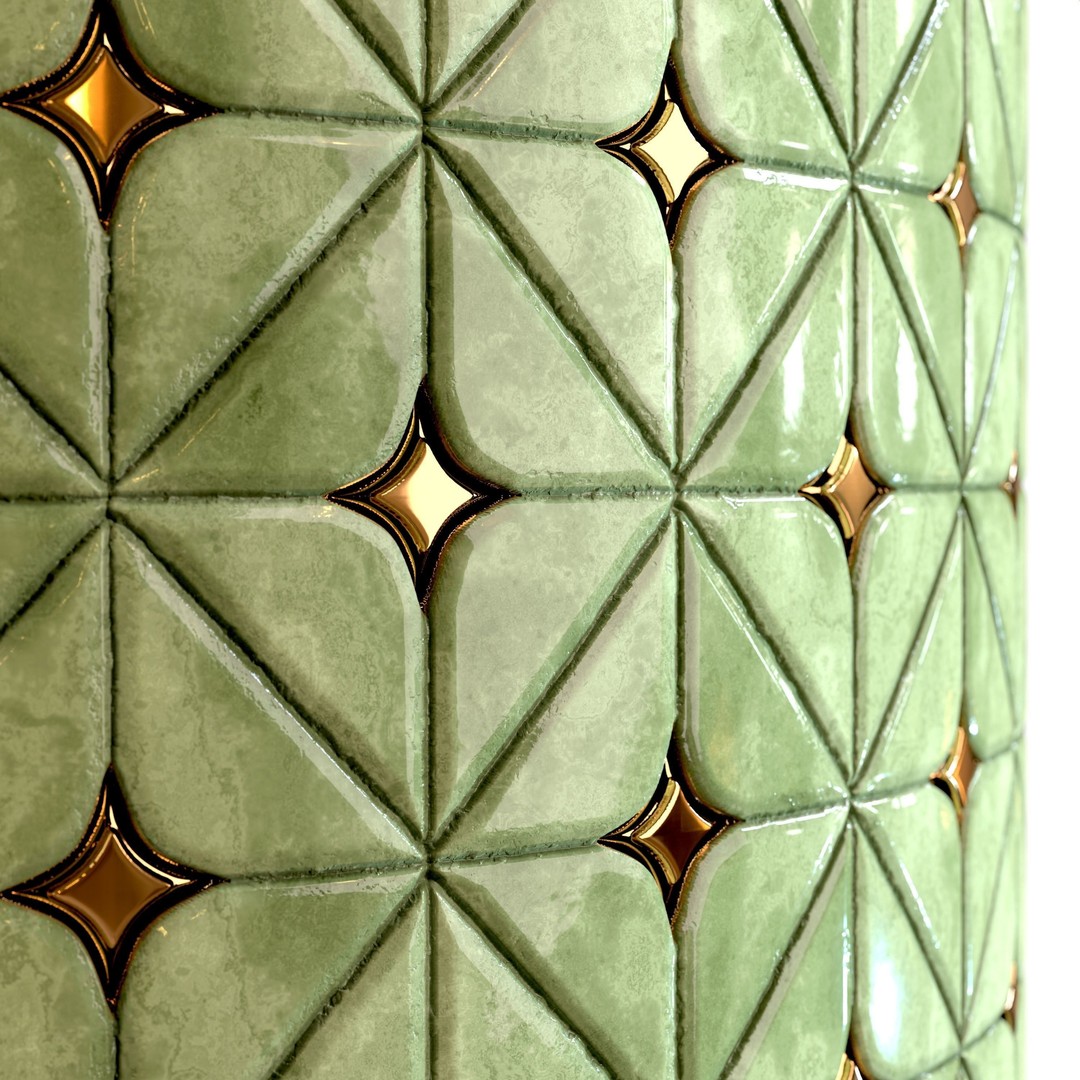 Steel and Marble Tile 3D Model – PBR Textures, 4 Color Variants - View 11