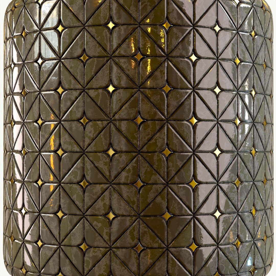Steel and Marble Tile 3D Model – PBR Textures, 4 Color Variants - View 6