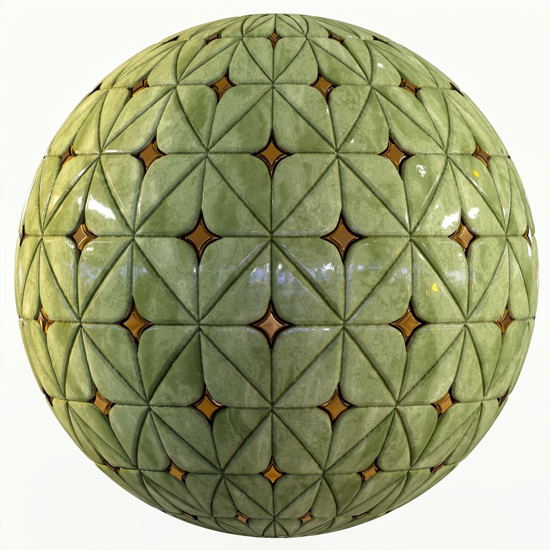 Steel and Marble Tile 3D Model – PBR Textures, 4 Color Variants - View 7