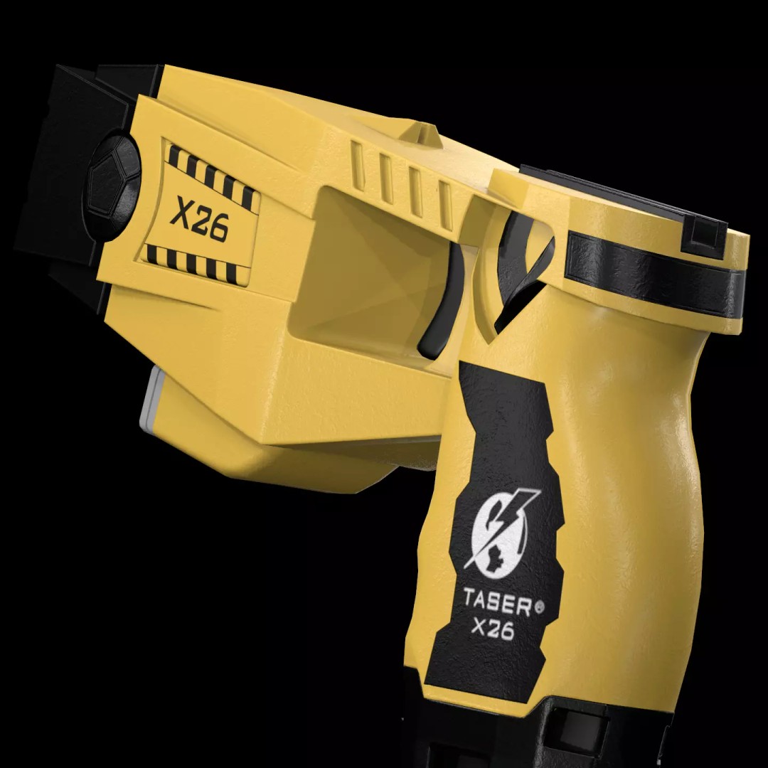 Taser Axon x26 3D Model – Low Poly Gun Asset, FBX, PBR - View 2