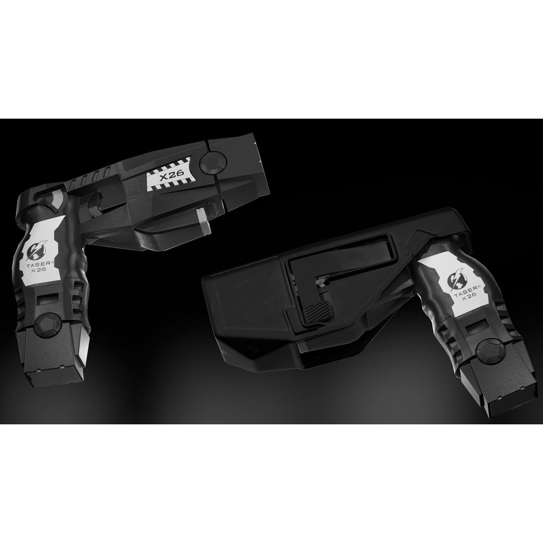 Taser Axon x26 3D Model – Low Poly Gun Asset, FBX, PBR - View 9