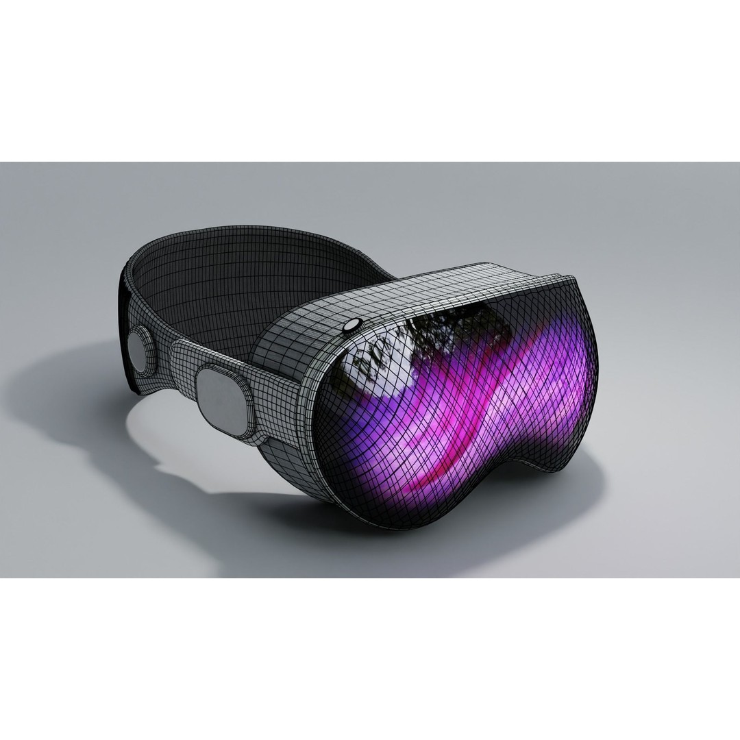 Vision Pro Inspired Headset 3D Model – Low Poly Game Asset, FBX - View 3