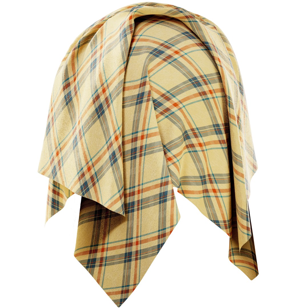 Cotton, Wool, Tartan & Denim Fabric Smart Materials 3D Model – PBR Textures, SPSM - View 15