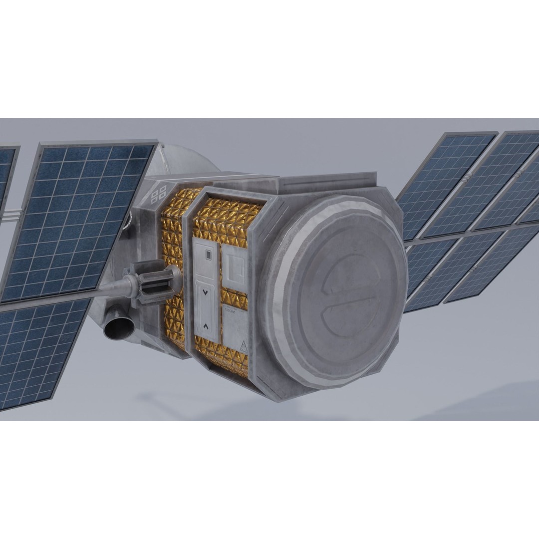 Sci-fi Satellite 3D Model – Low Poly PBR Space Asset, FBX - View 11