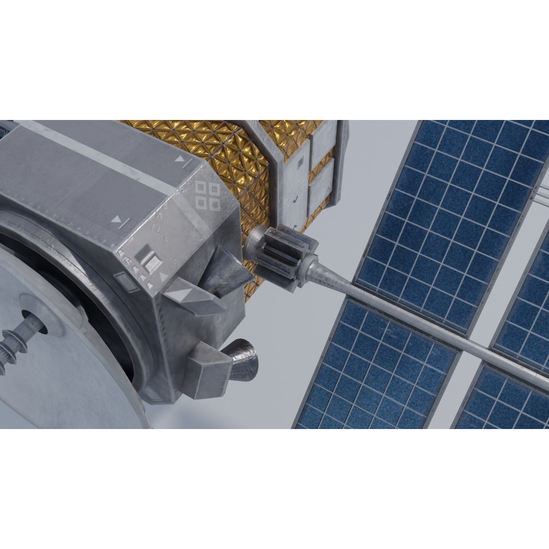 Sci-fi Satellite 3D Model – Low Poly PBR Space Asset, FBX - View 12