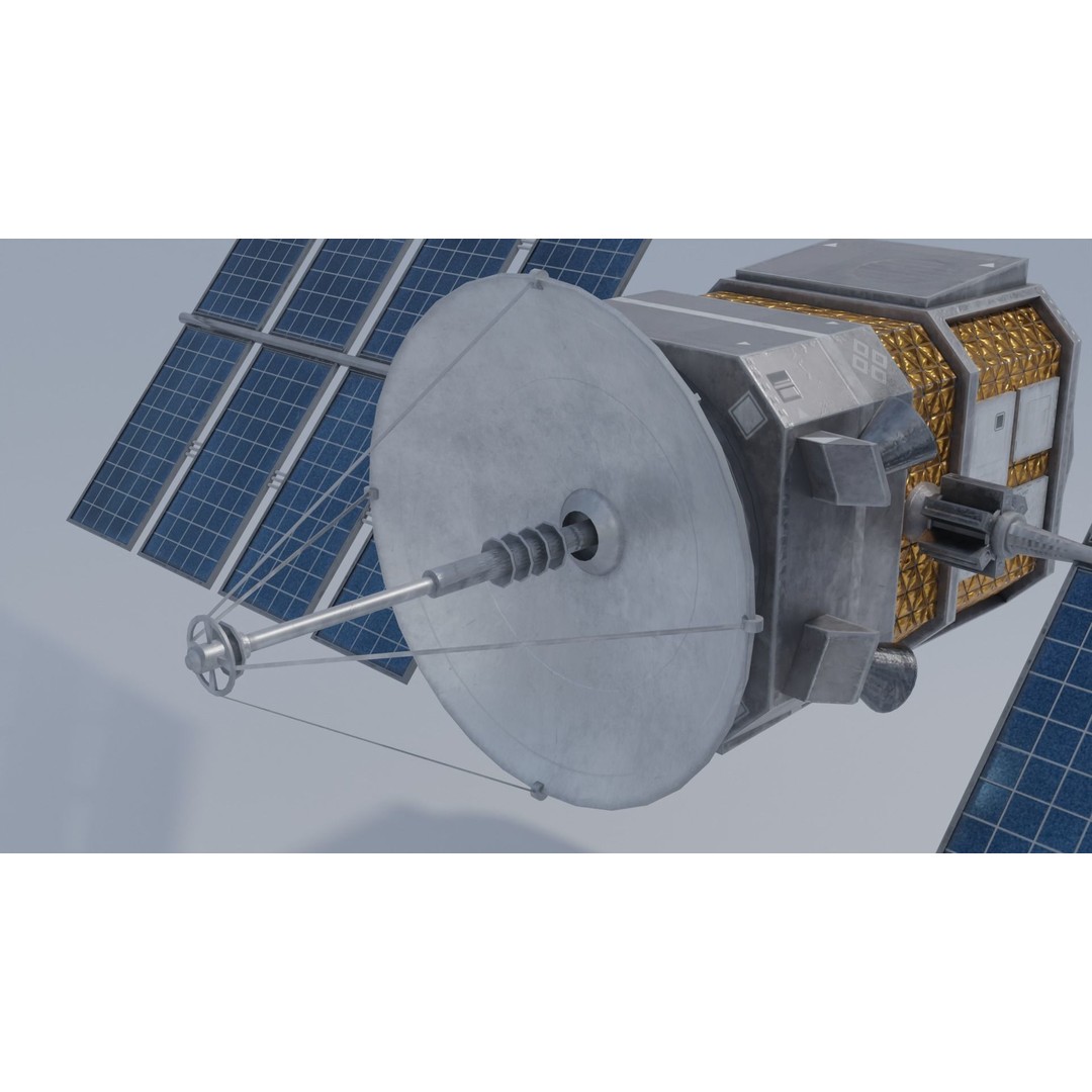Sci-fi Satellite 3D Model – Low Poly PBR Space Asset, FBX - View 13
