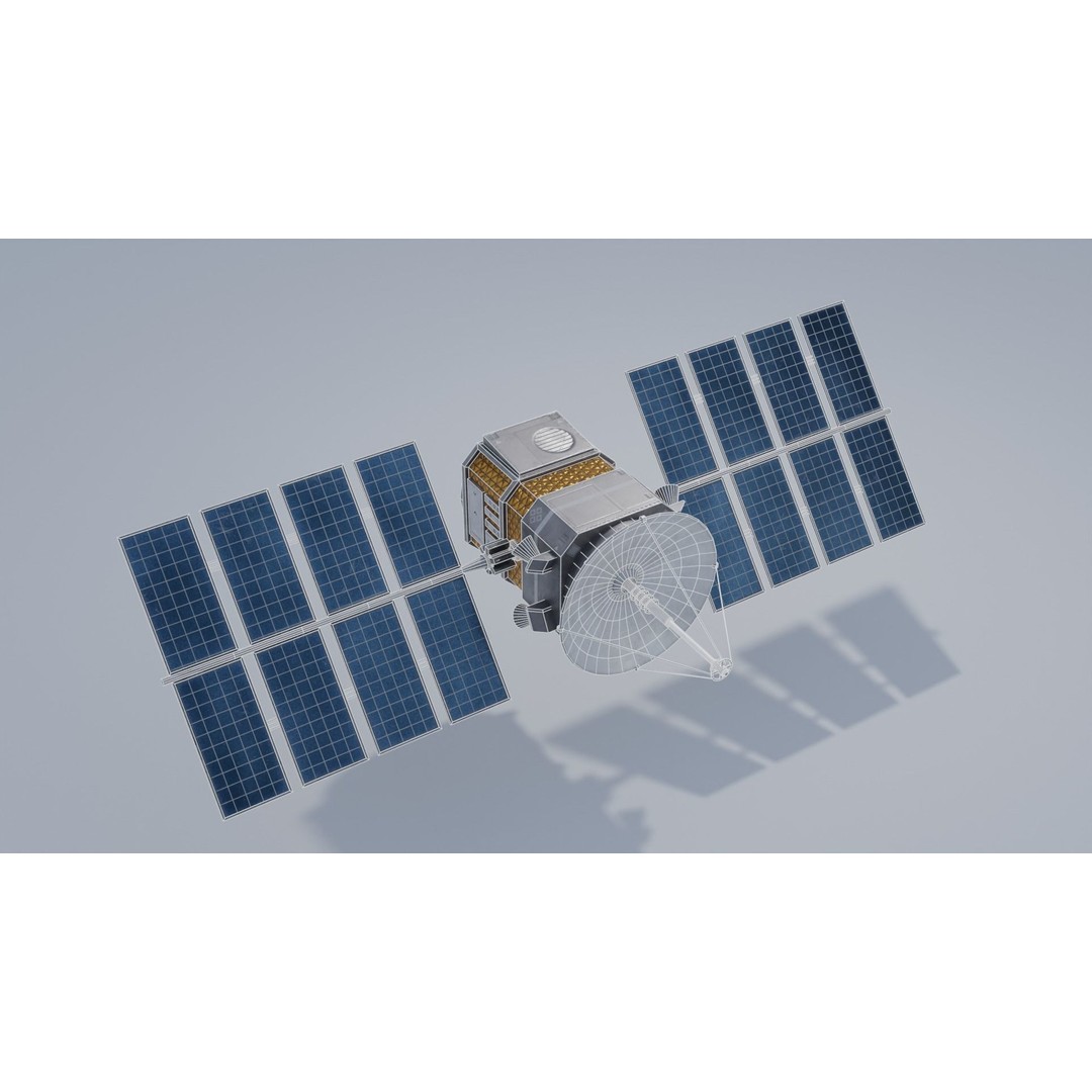 Sci-fi Satellite 3D Model – Low Poly PBR Space Asset, FBX - View 4
