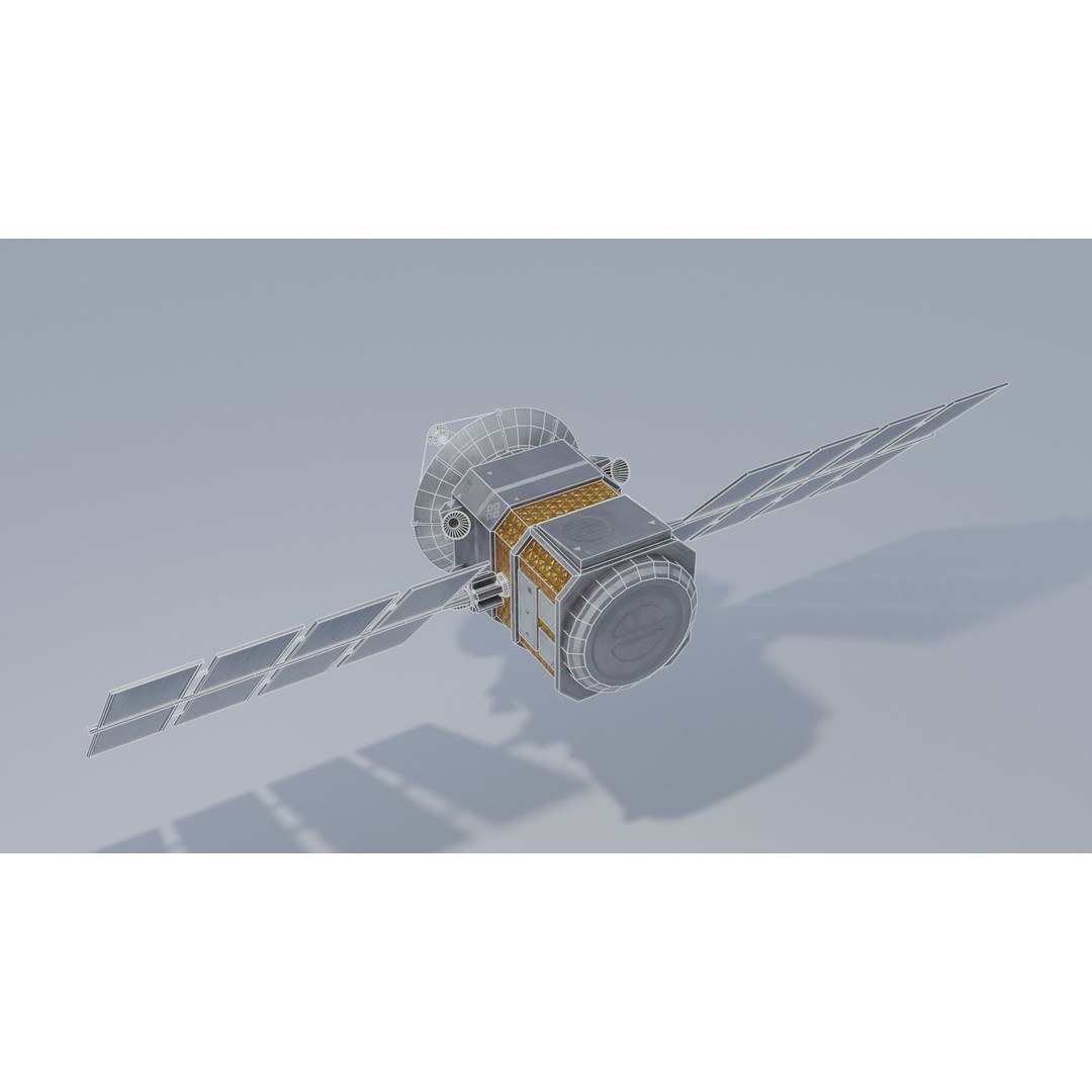 Sci-fi Satellite 3D Model – Low Poly PBR Space Asset, FBX - View 7