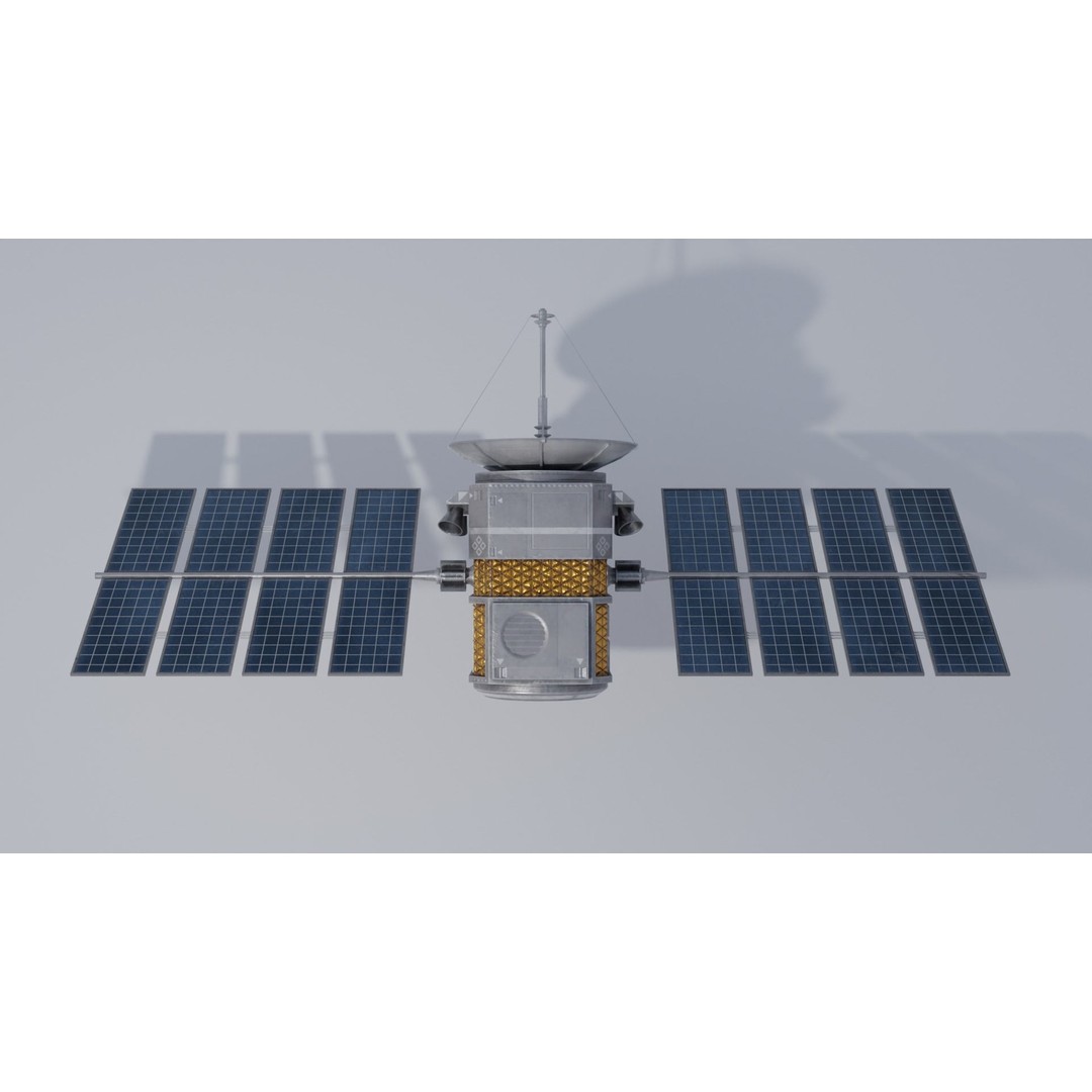 Sci-fi Satellite 3D Model – Low Poly PBR Space Asset, FBX - View 9