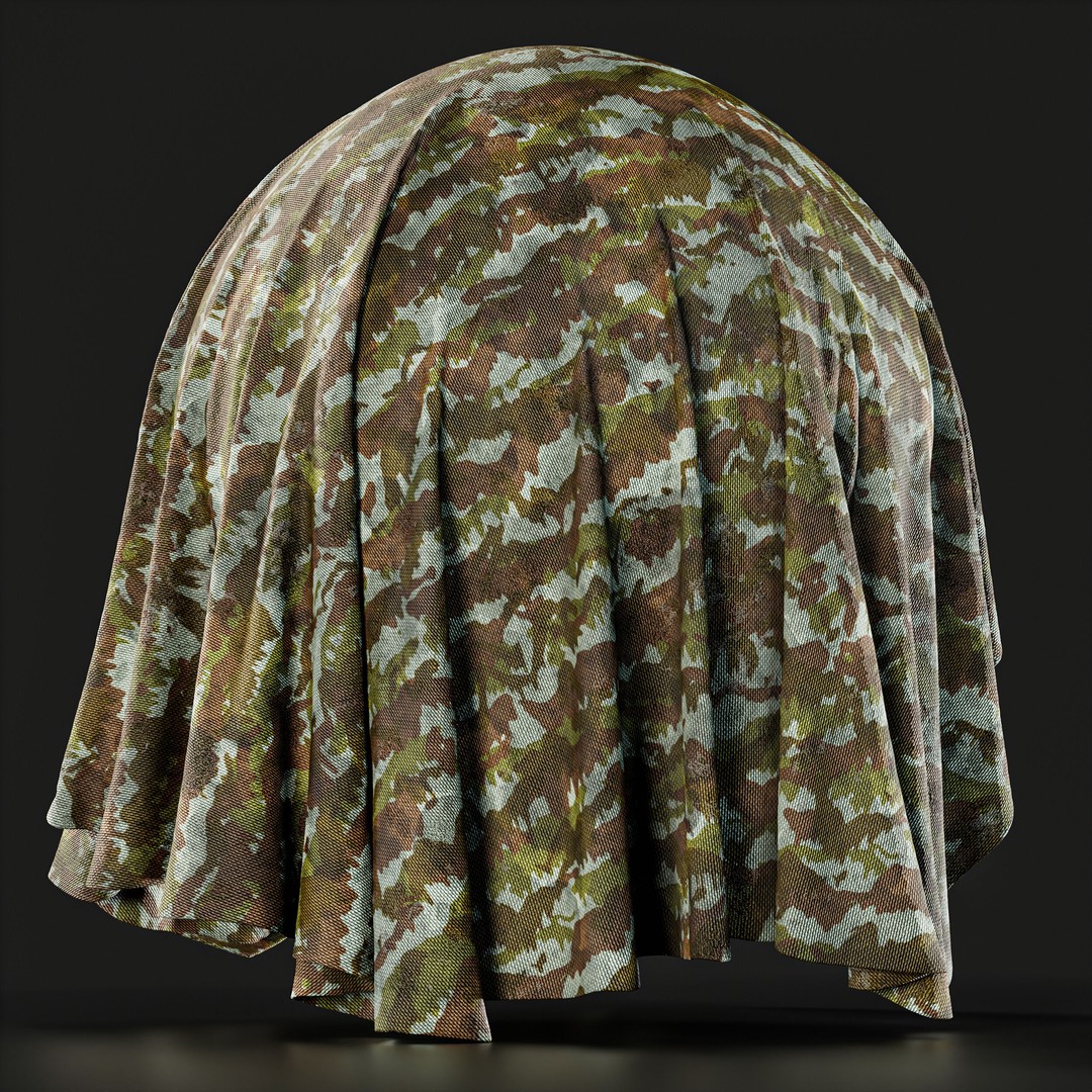 Army Cloth Fabric Material 3D Model – PBR Textures, SBSAR Files - View 10