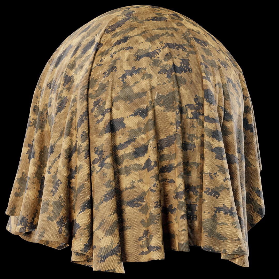 Army Cloth Fabric Material 3D Model – PBR Textures, SBSAR Files - View 12