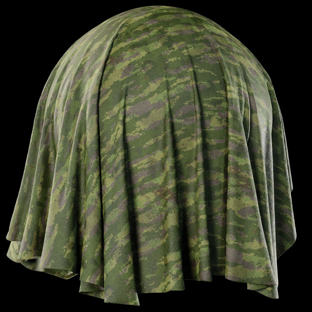 Army Cloth Fabric Material 3D Model – PBR Textures, SBSAR Files - View 13