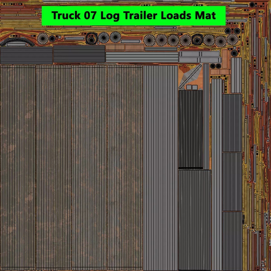 Heavy Truck 3D Model – Low Poly Rigged Log Trailer with PBR Textures