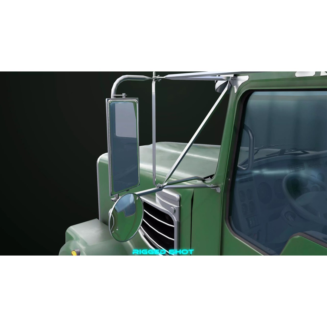 Heavy Truck 3D Model – Low Poly Rigged Log Trailer with PBR Textures - View 15