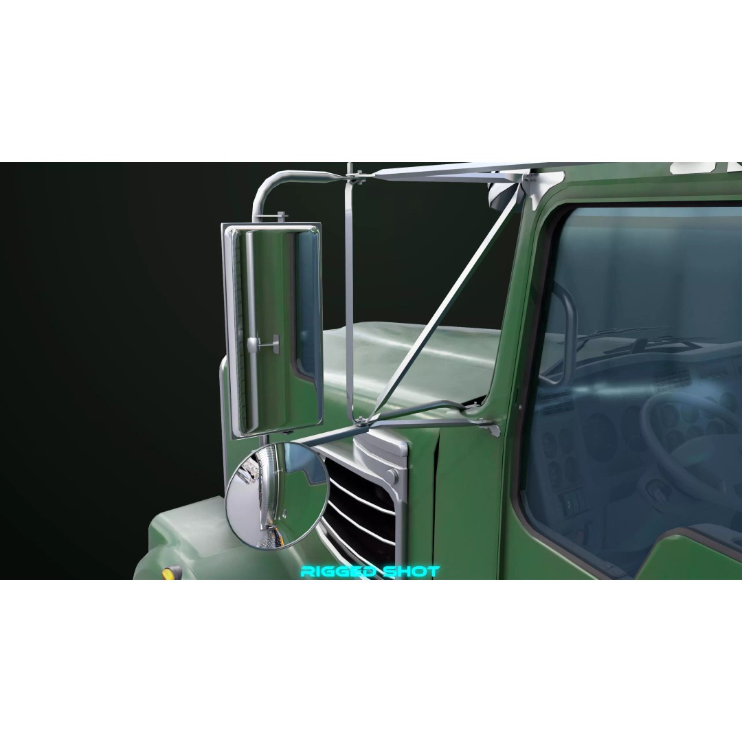 Heavy Truck 3D Model – Low Poly Rigged Log Trailer with PBR Textures - View 16