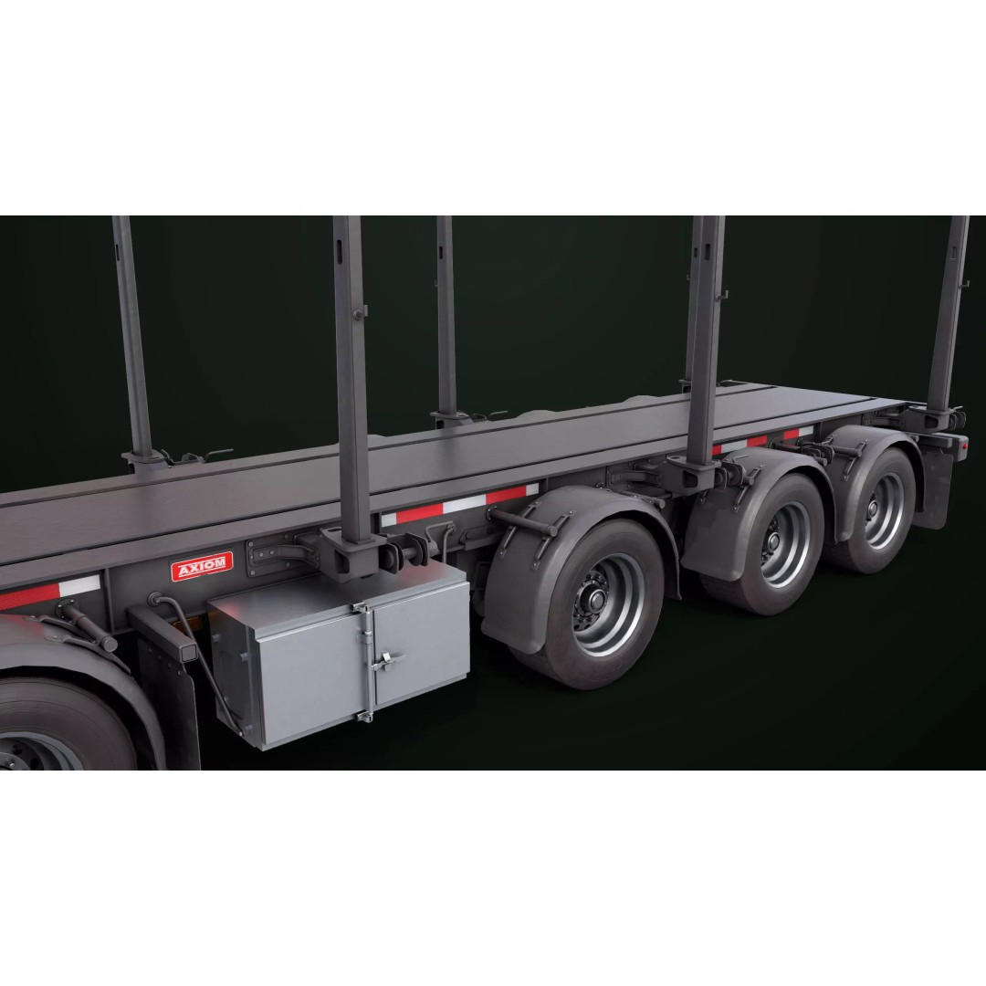 Heavy Truck 3D Model – Low Poly Rigged Log Trailer with PBR Textures - View 52