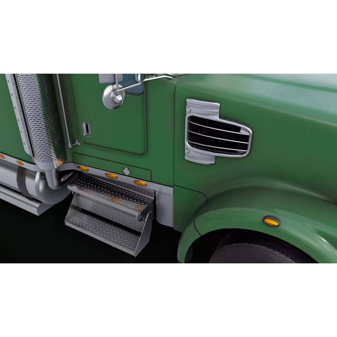 Heavy Truck 3D Model – Low Poly Rigged Log Trailer with PBR Textures - View 55