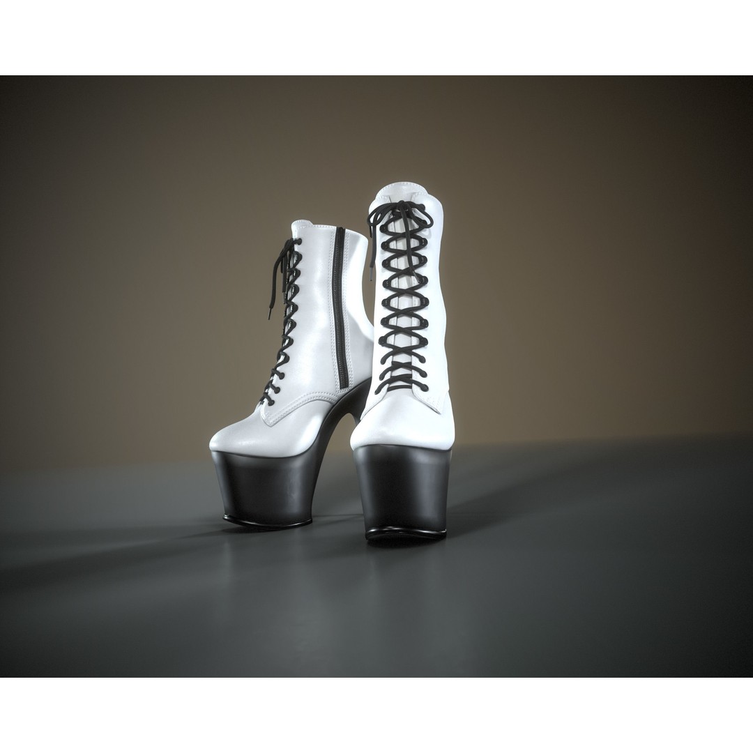Stiletto Ankle Boots 3D Model – Low Poly Game Asset, PBR Textures - View 19