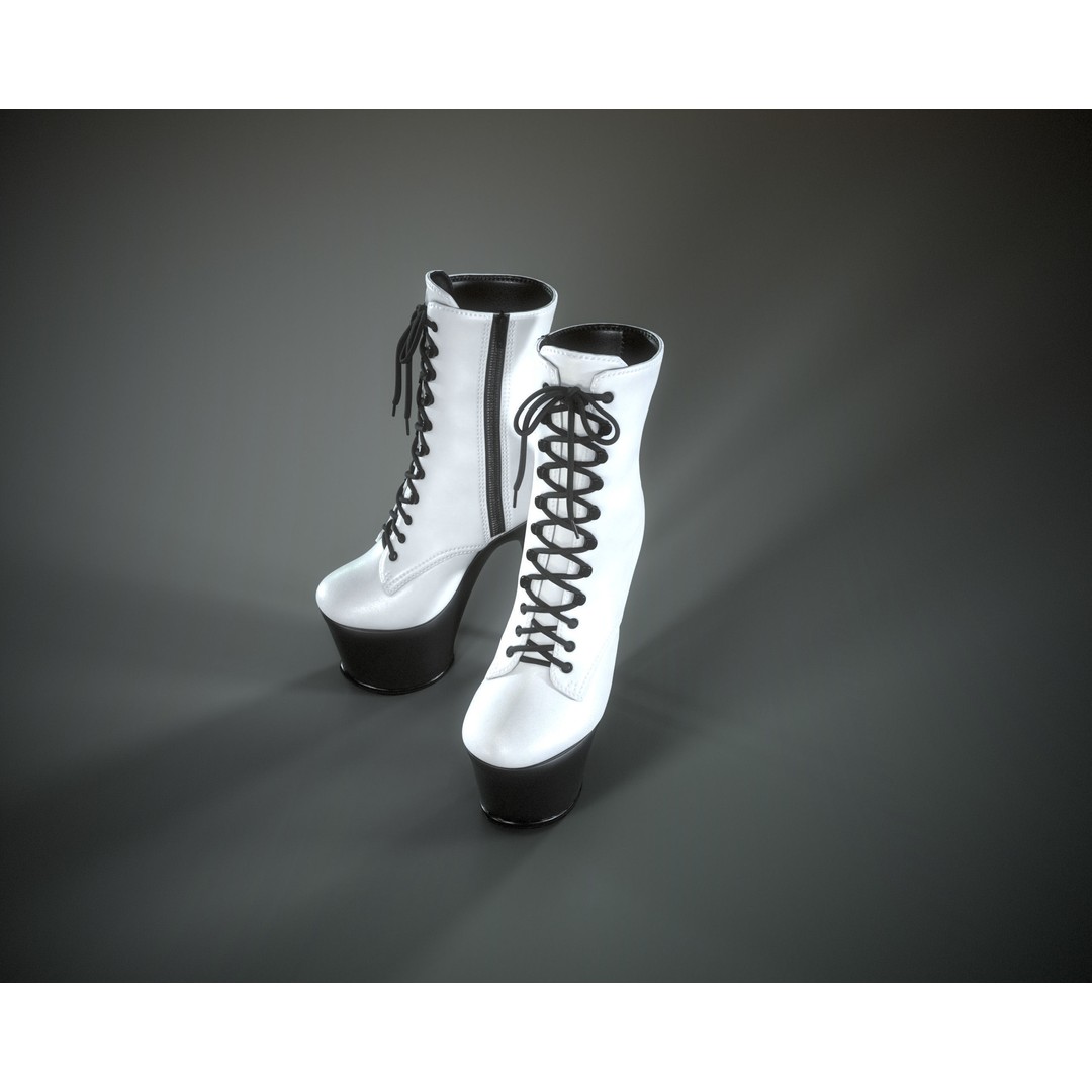 Stiletto Ankle Boots 3D Model – Low Poly Game Asset, PBR Textures - View 20