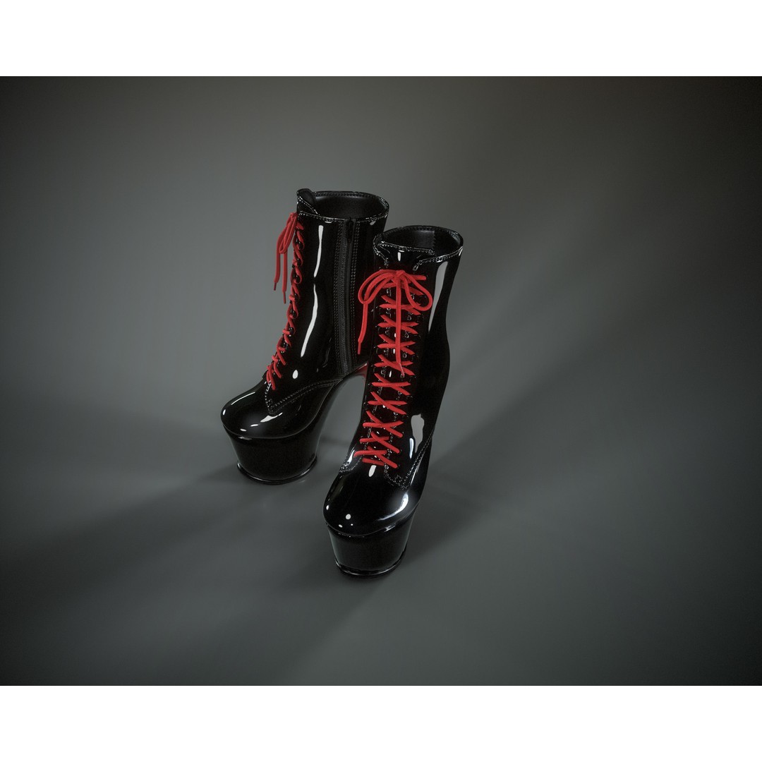 Stiletto Ankle Boots 3D Model – Low Poly Game Asset, PBR Textures - View 4