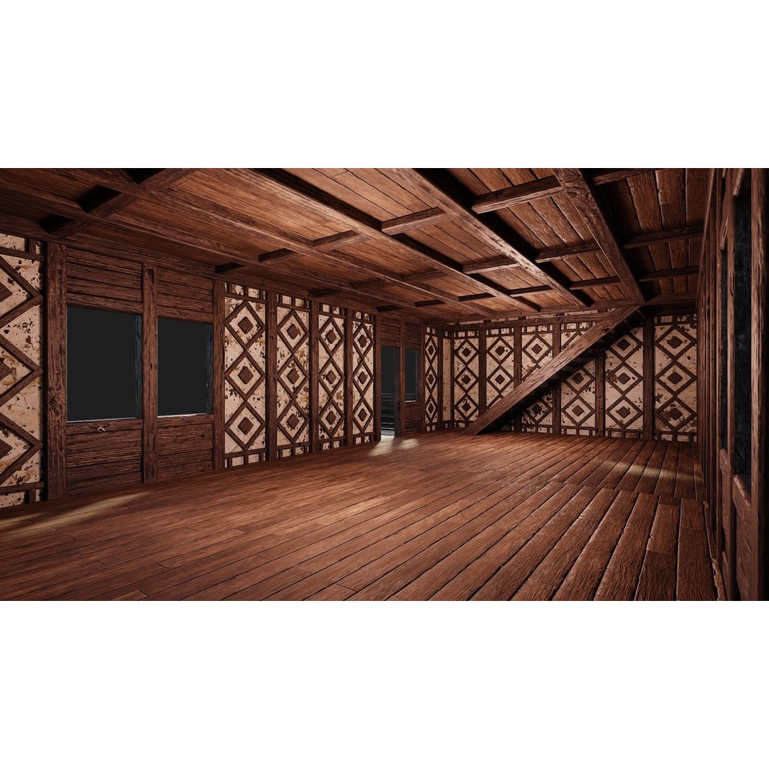 Old Medieval Building 3D Model – Low Poly Game Asset, FBX, OBJ, Blender - View 7