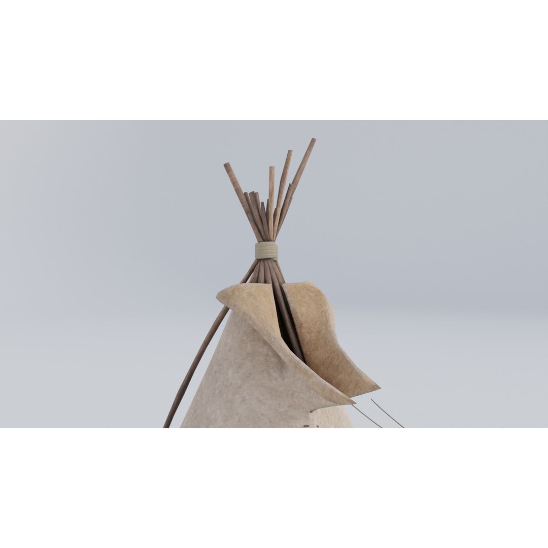 Teepee 3D Model – Low Poly Game Asset, 4K Textures, FBX - View 9
