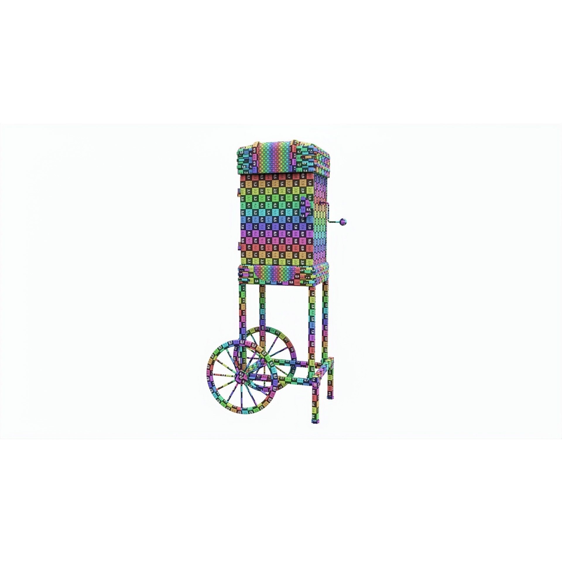 Popcorn Vintage Cart on Wheels - Game-Ready 3D Model - View 10
