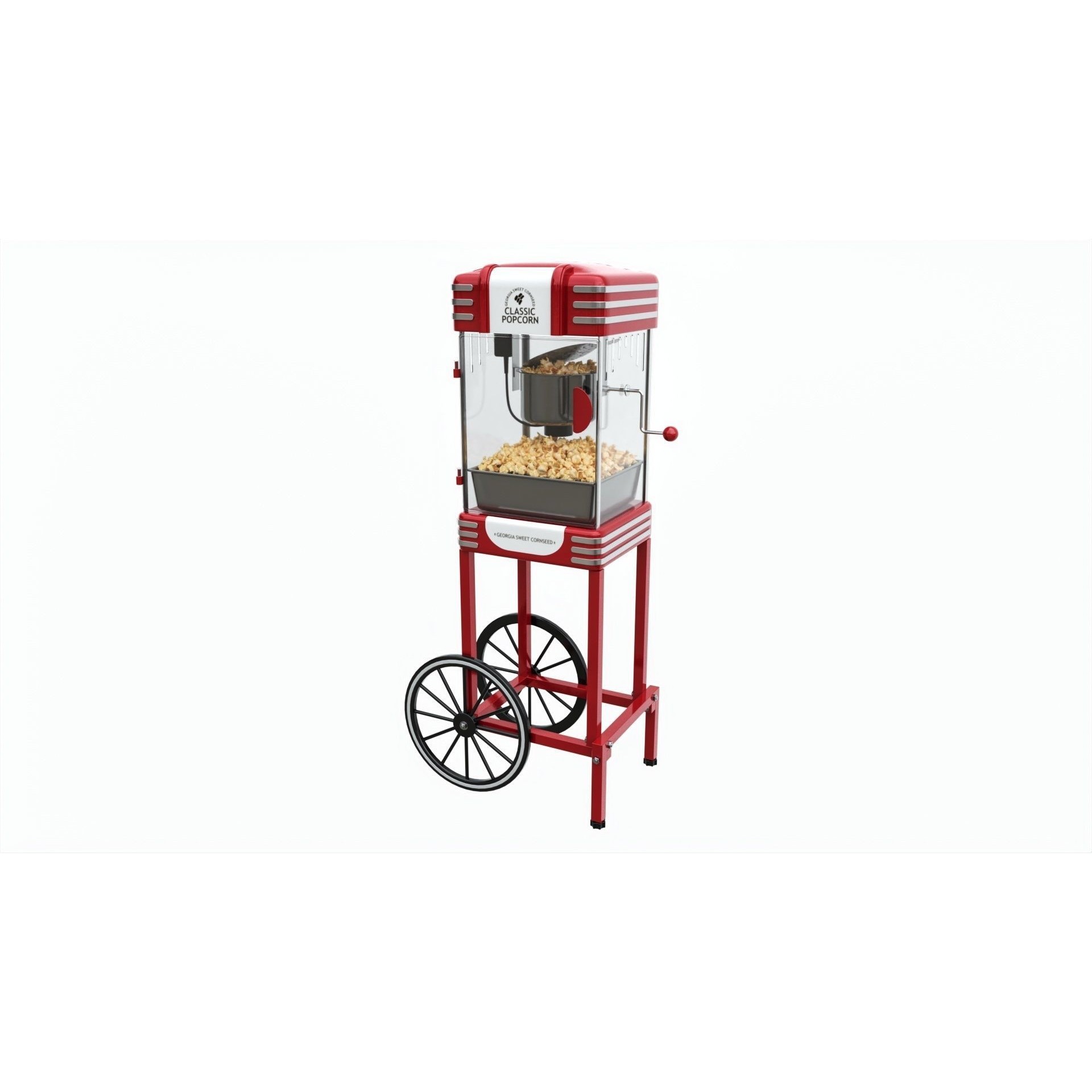 Popcorn Vintage Cart on Wheels - Game-Ready 3D Model - View 3