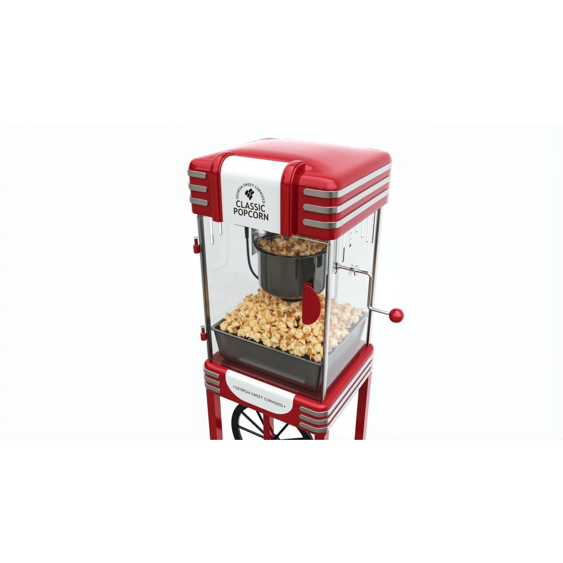 Popcorn Vintage Cart on Wheels - Game-Ready 3D Model - View 4