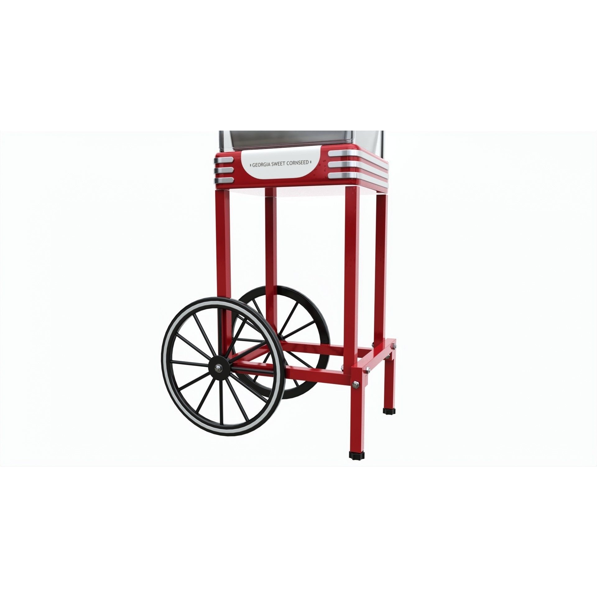 Popcorn Vintage Cart on Wheels - Game-Ready 3D Model - View 5