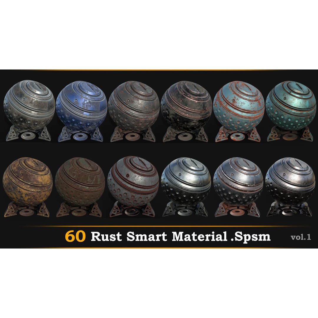 Rust Smart Material 3D Model – High Quality PBR Textures, SPSM - View 7