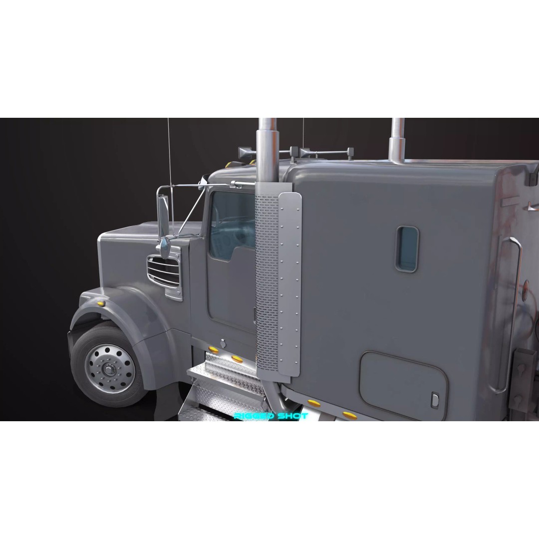 Truck 07 Log Trailer 3D Model – Low Poly PBR Game Asset, FBX - View 11