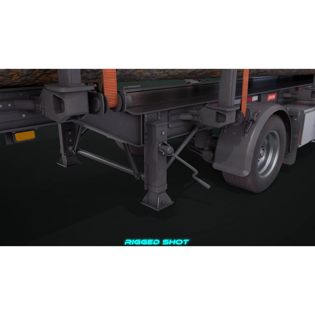 Truck 07 Log Trailer 3D Model – Low Poly PBR Game Asset, FBX - View 18