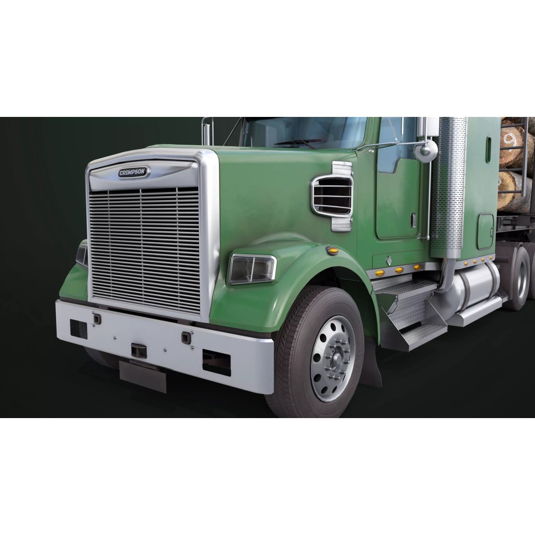 Truck 07 Log Trailer 3D Model – Low Poly PBR Game Asset, FBX - View 21