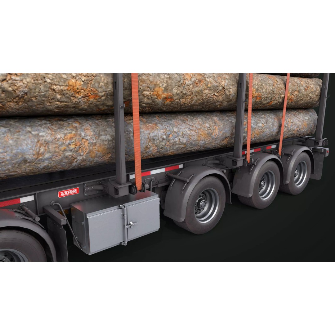 Truck 07 Log Trailer 3D Model – Low Poly PBR Game Asset, FBX - View 24