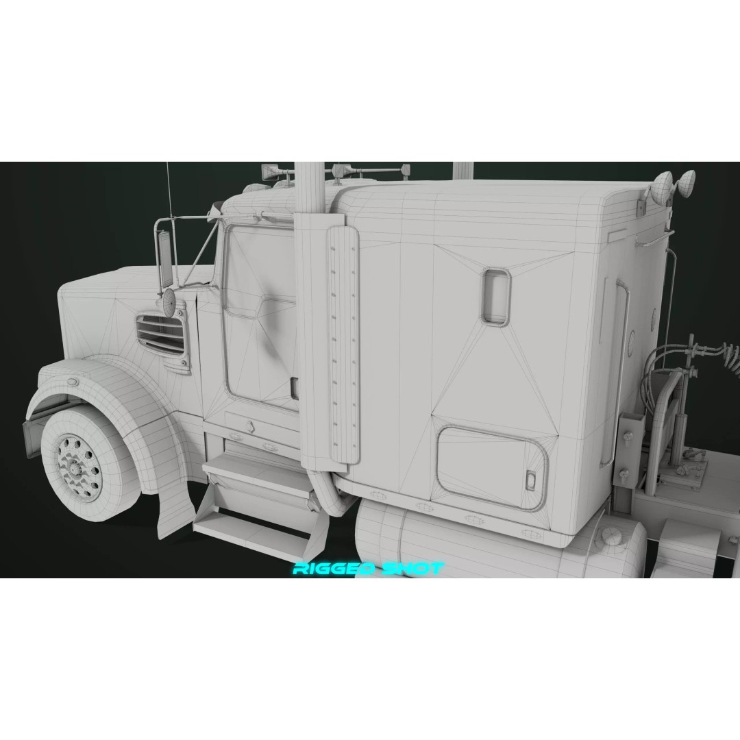 Truck 07 Log Trailer 3D Model – Low Poly PBR Game Asset, FBX - View 45