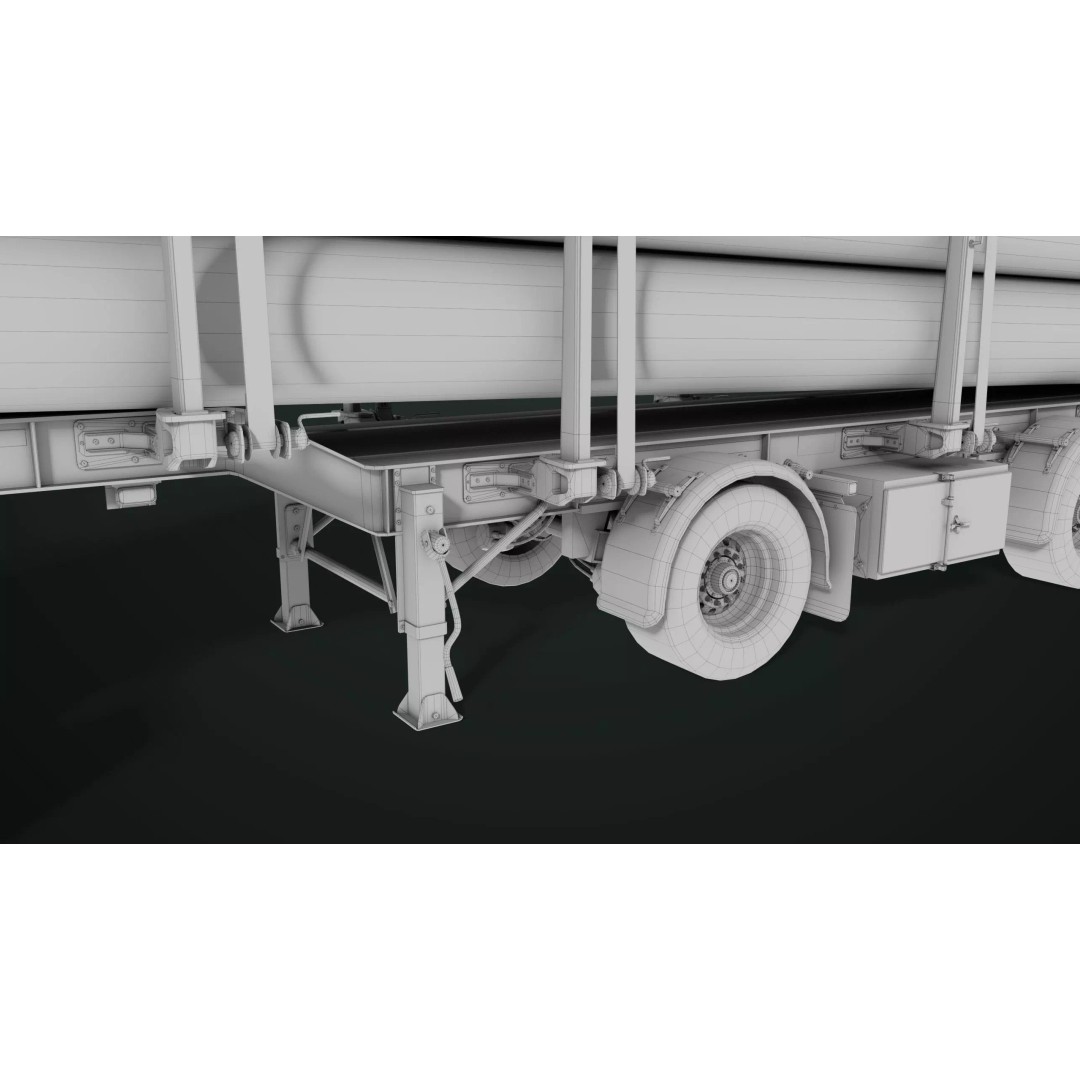 Truck 07 Log Trailer 3D Model – Low Poly PBR Game Asset, FBX - View 50