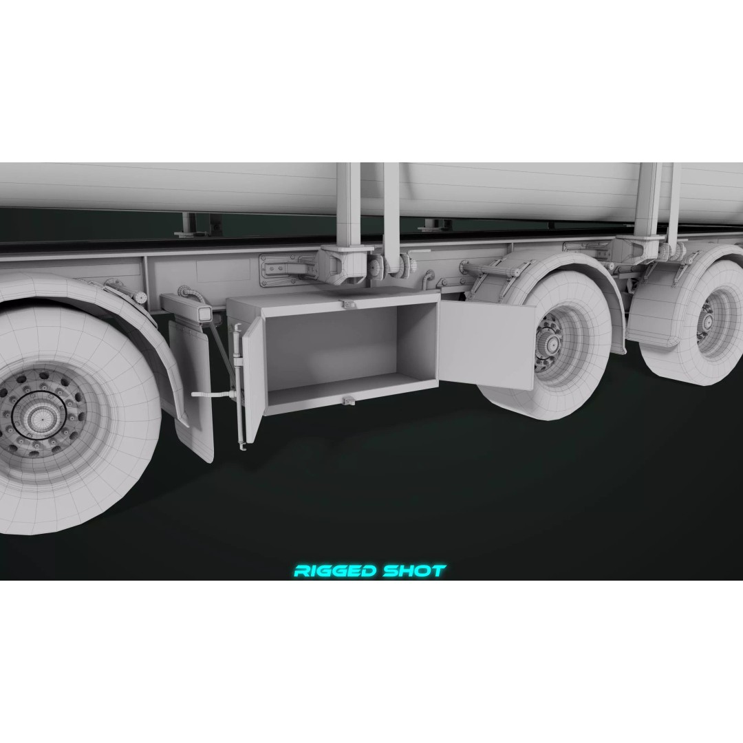 Truck 07 Log Trailer 3D Model – Low Poly PBR Game Asset, FBX - View 53