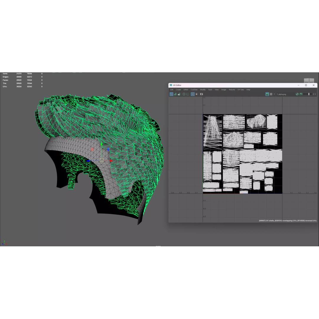 Short Crop Fade Hair 3D Model – Game Ready Low Poly Asset, FBX - View 11