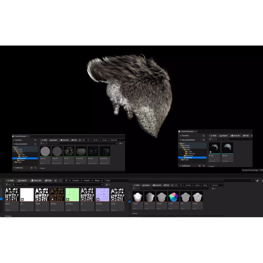 Short Crop Fade Hair 3D Model – Game Ready Low Poly Asset, FBX - View 9