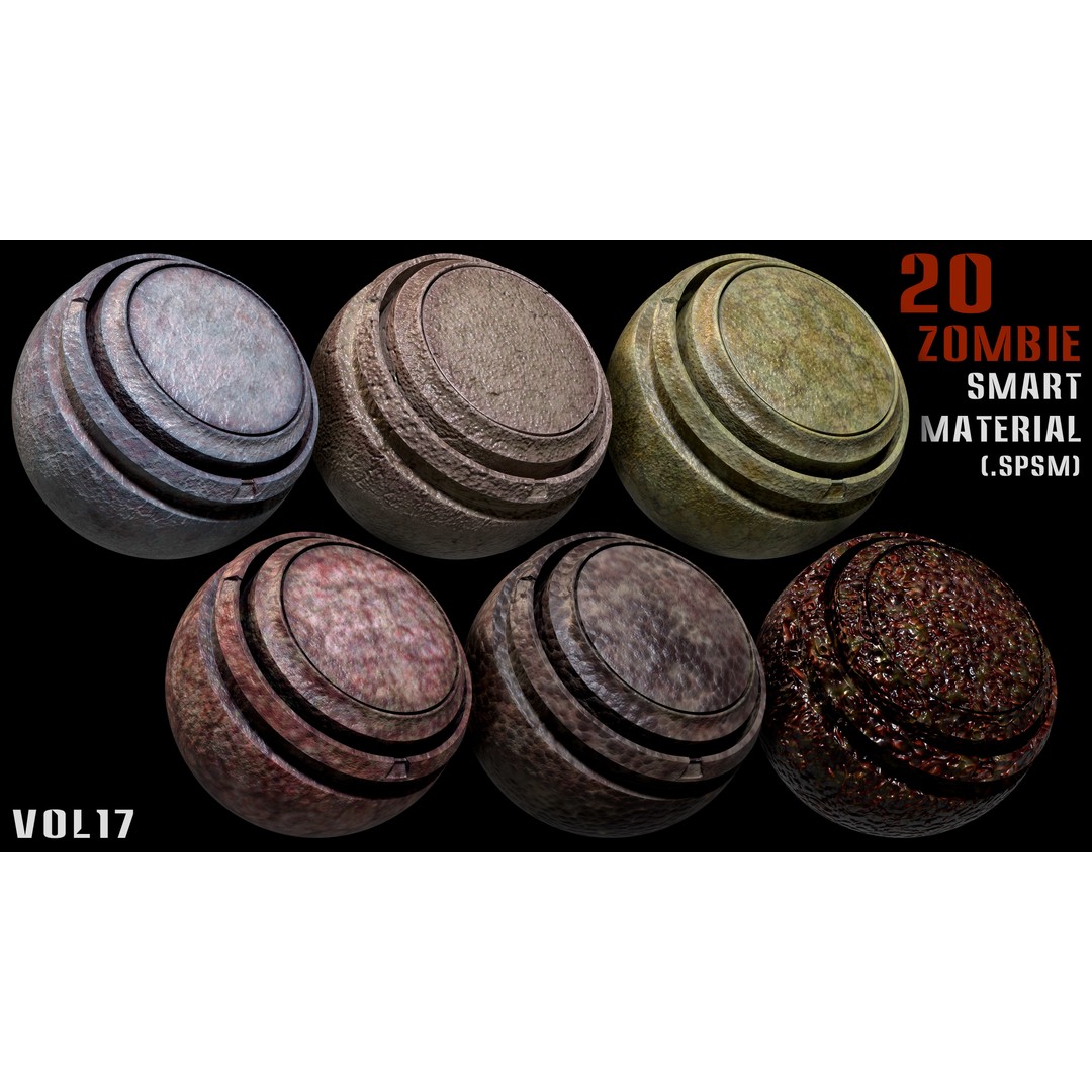 Zombie Smart Materials 3D Model – PBR Textures for Substance Painter