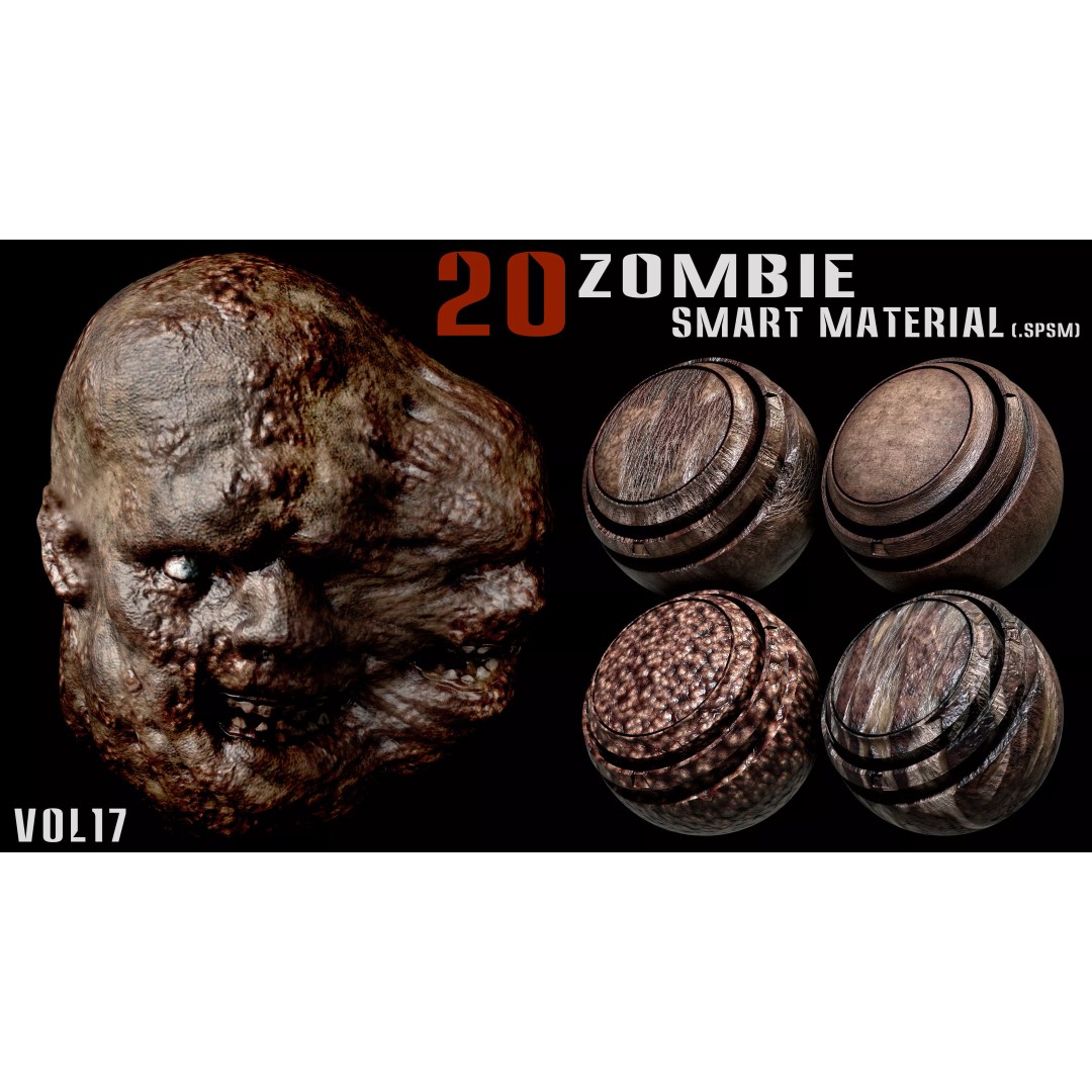 Zombie Smart Materials 3D Model – PBR Textures for Substance Painter - View 2