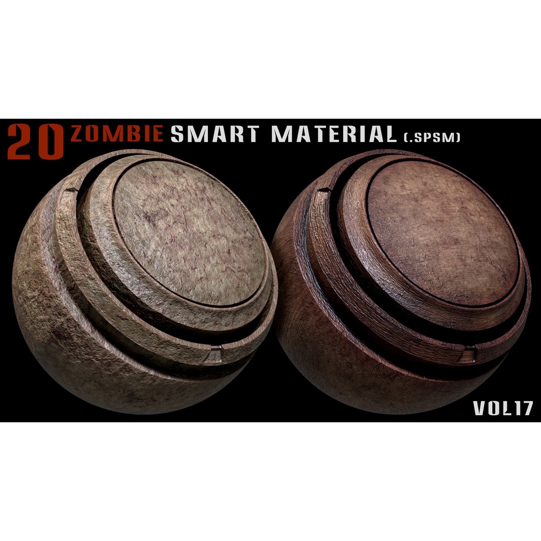 Zombie Smart Materials 3D Model – PBR Textures for Substance Painter - View 3