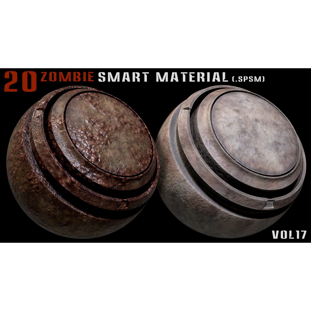 Zombie Smart Materials 3D Model – PBR Textures for Substance Painter - View 4