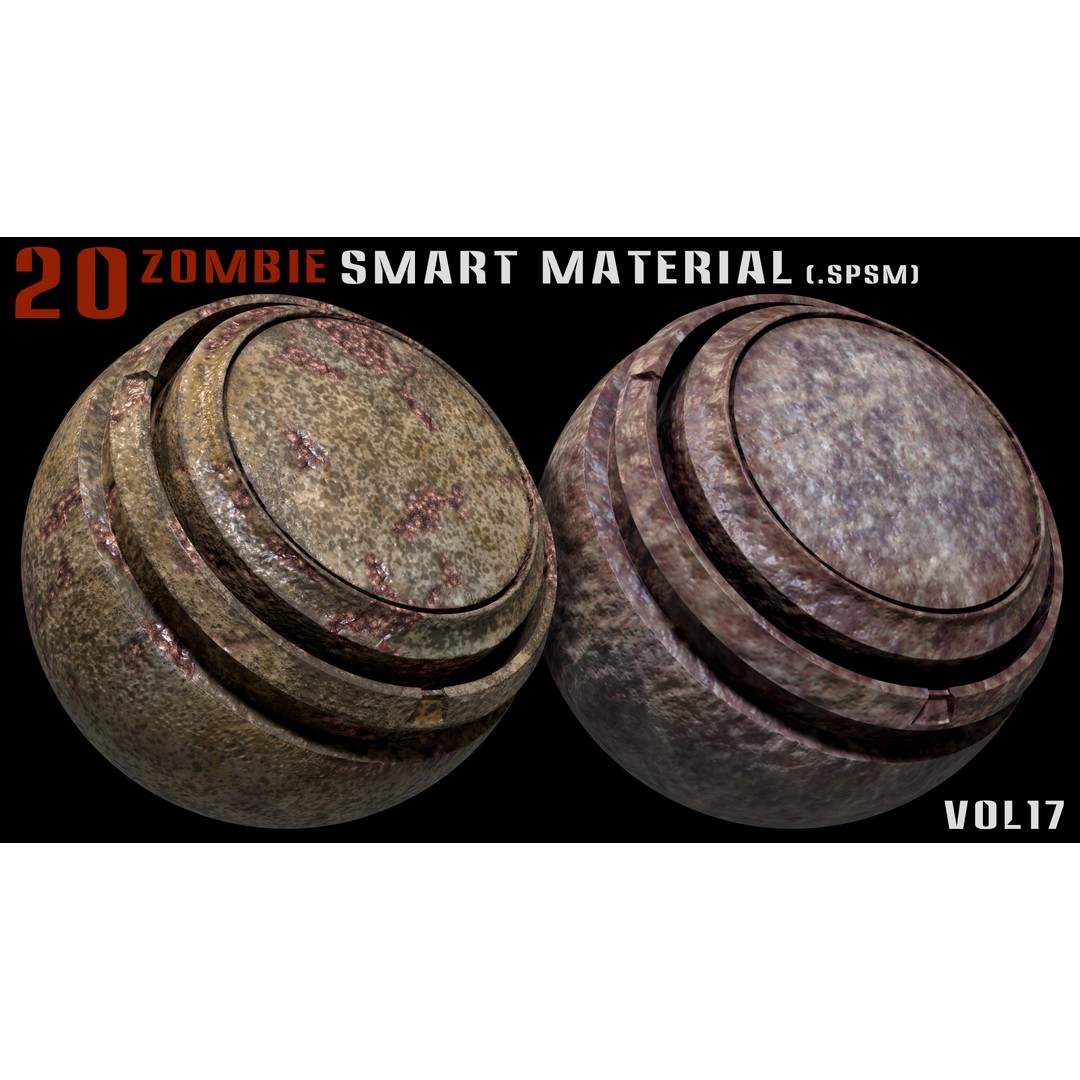 Zombie Smart Materials 3D Model – PBR Textures for Substance Painter - View 9